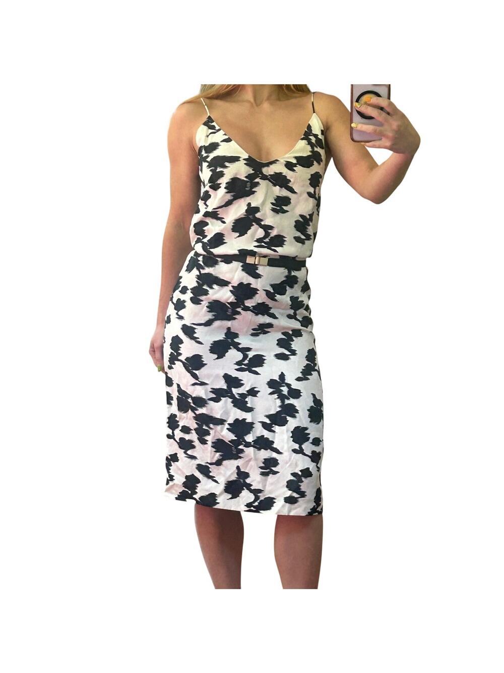 Archival 2014 Balenciaga Abstract Floral Silk Jacquard Slip Dress FR 34 US 2